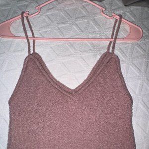 Never worn Pink Fuzzy tank top